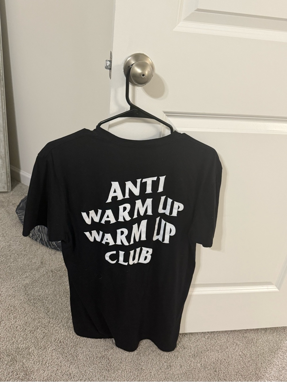 Black 'Anti Warm Up Club' Graphic Short Sleeve Tee